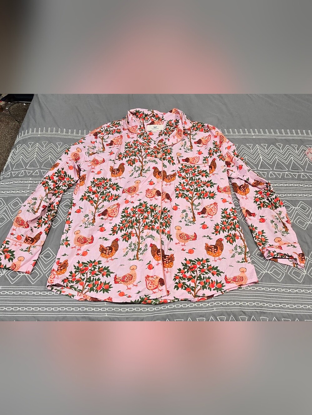 Printfresh Hen House Pajamas In Ballet Pink Size Medium Tall - Picture 2 of 10